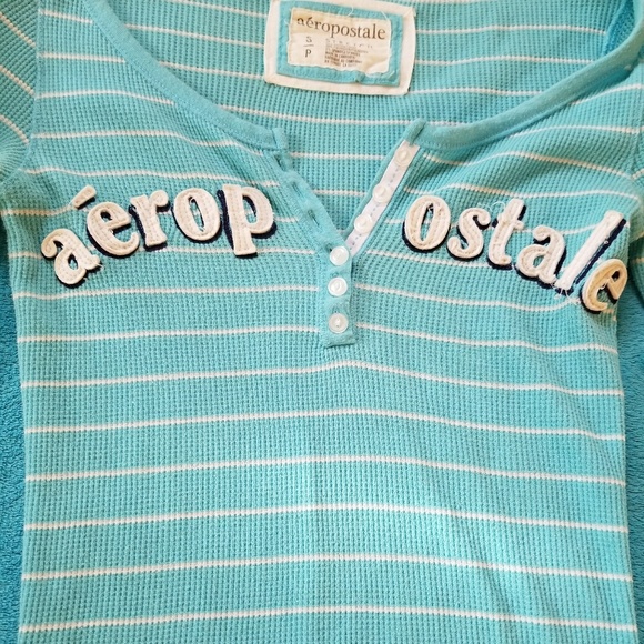 Aeropastale light blue long sleeve Stretch Shirt - Picture 2 of 5